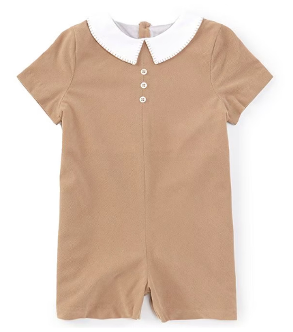 Edgehill Collection Peter Pan Collar Corduroy Jon Jon Romper Baby Boy Size 12 Mo